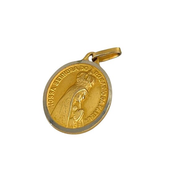 Nossa Senhora Do Rosario De Fatima Gold-Tone Religious Pendant - Picture 7 of 7